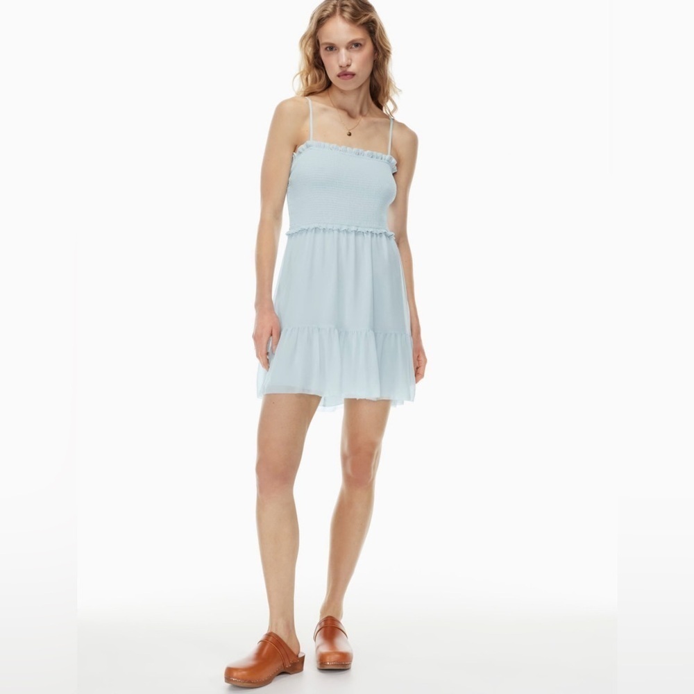 Aritzia Wilfred Tempest Sleeveless Mini Dress in Heatwave Blue